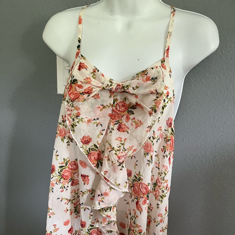 Floral spaghetti strap halter top. Size Large new w/o tags